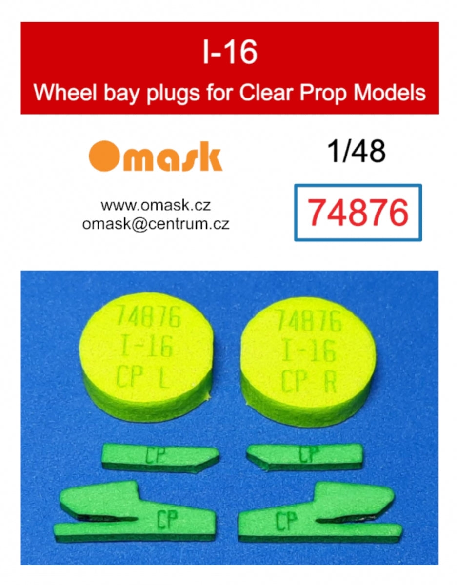 Bouchons de passage de roue Omask 74876 I-16 (pour maquettes Clear Prop) 1/48