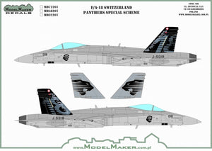 Décalcomanies ModelMaker MD48207 F/A-18 F/A-18 « Panthères suisses » : décoration spéciale - jeu de masques à l&amp;#39;échelle 1/48