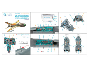 Quinta Studio QD+48577 MiG-21MF Fishbed-J (usine de Moscou) Intérieur imprimé en 3D et coloré sur papier décalcomanie (Eduard) (avec pièces en résine imprimées en 3D) 1/48 – Bild 2