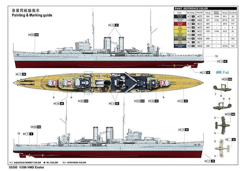 Trumpeter 05350 HMS Exeter 1/350 – imagen 2