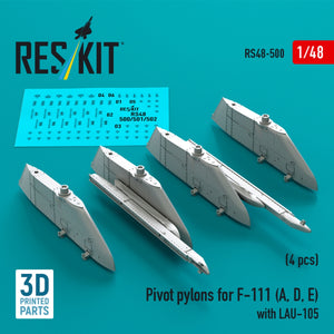 RESKIT RS48-0500 Pivot pylons for F-111 (A, D, E) with LAU-105 (4 pcs) (3D Printed) 1/48 – zdjęcie 3