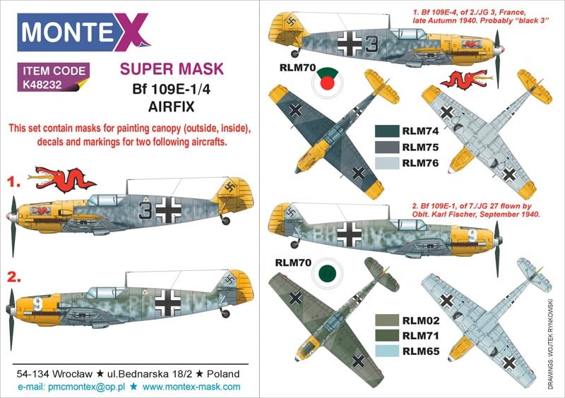 Montex K48232 Bf 109E-1/4 1/48 