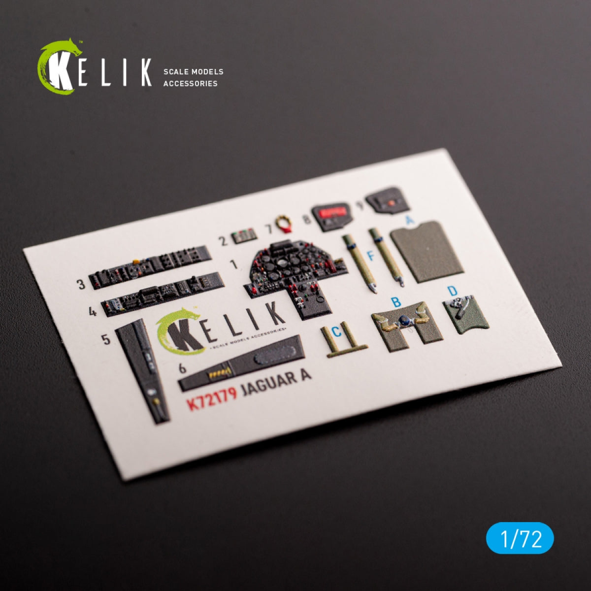 KELIK K72179 Jaguar A - interior 3D decals for HobbyBoss kit 1/72