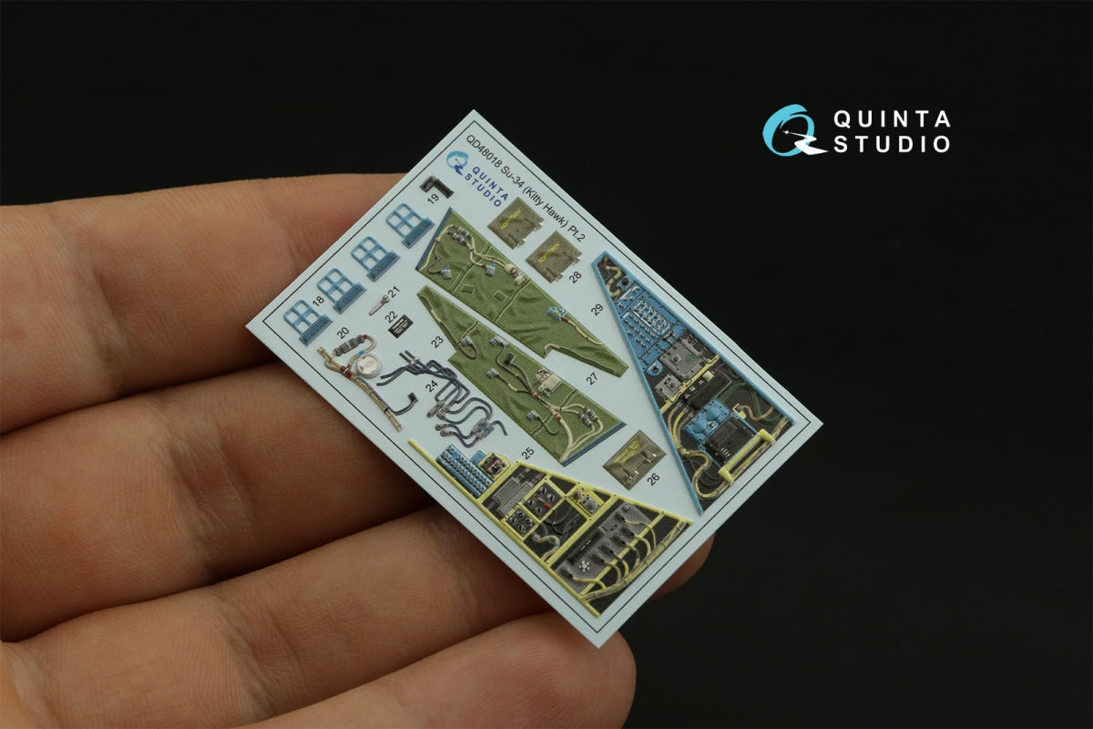 Intérieur coloré imprimé en 3D sur papier décalcomanie Quinta Studio QD48018 Su-34 (KittyHawk) 1/48 – image 4