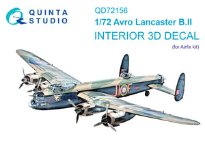Intérieur coloré imprimé en 3D sur papier décalcomanie pour Avro Lancaster B.II (Airfix) - Quinta Studio QD72156 - Échelle 1/72