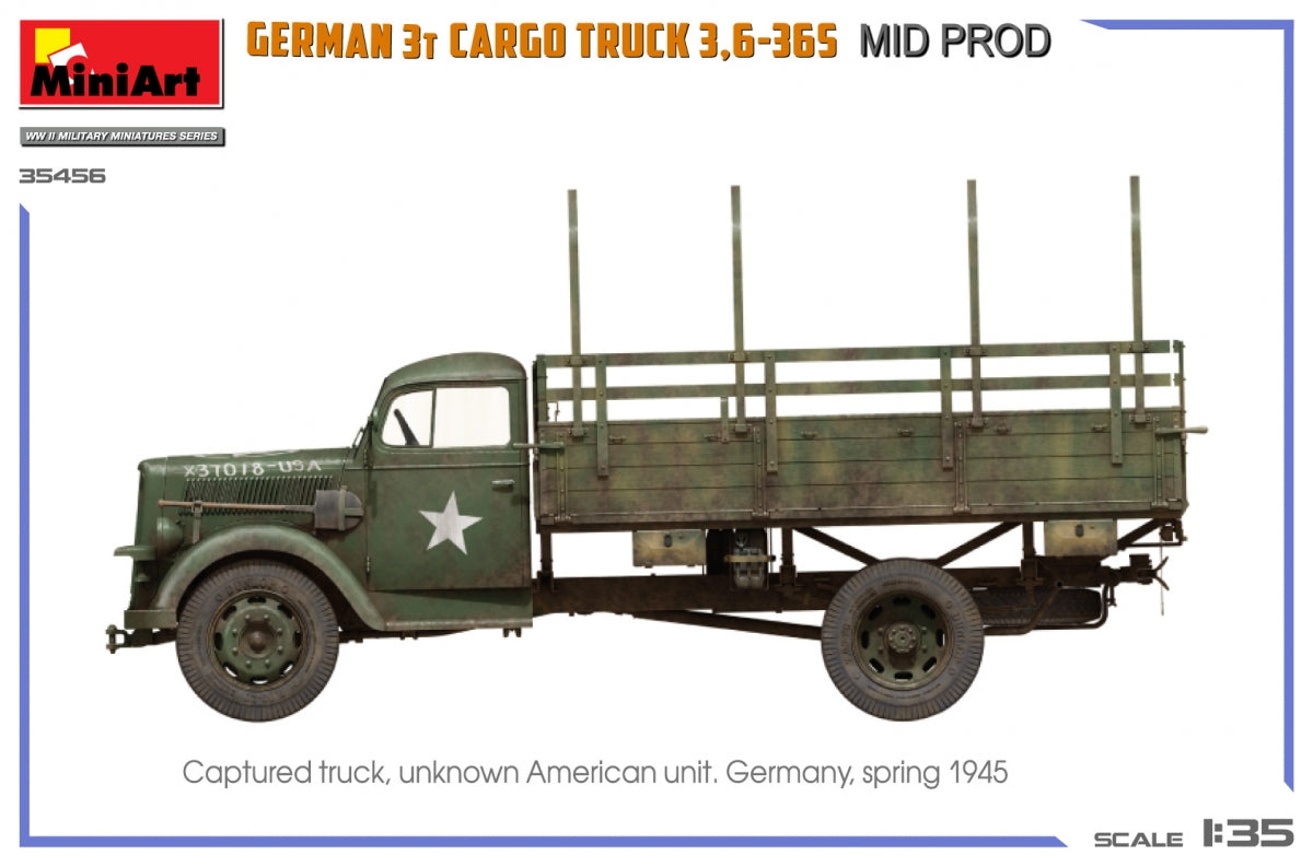 Miniart 35456 CAMION DE CHARGEMENT ALLEMAND 3T 3.6-36S MID PROD 1/35 – imagen 13
