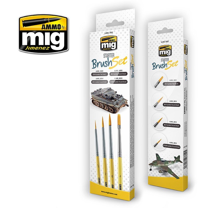 Munitions de Mig Jimenez 7602 Ensemble de pinceaux de démarrage