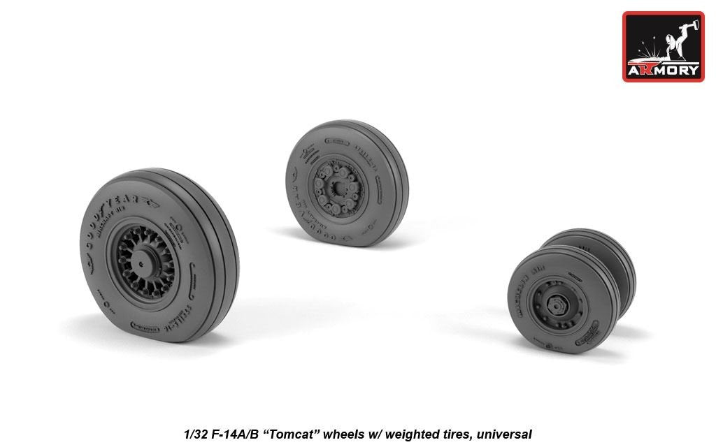 Armory Models AW32309 Roues de type ancien pour F-14A/B Tomcat avec pneus lestés 1/32