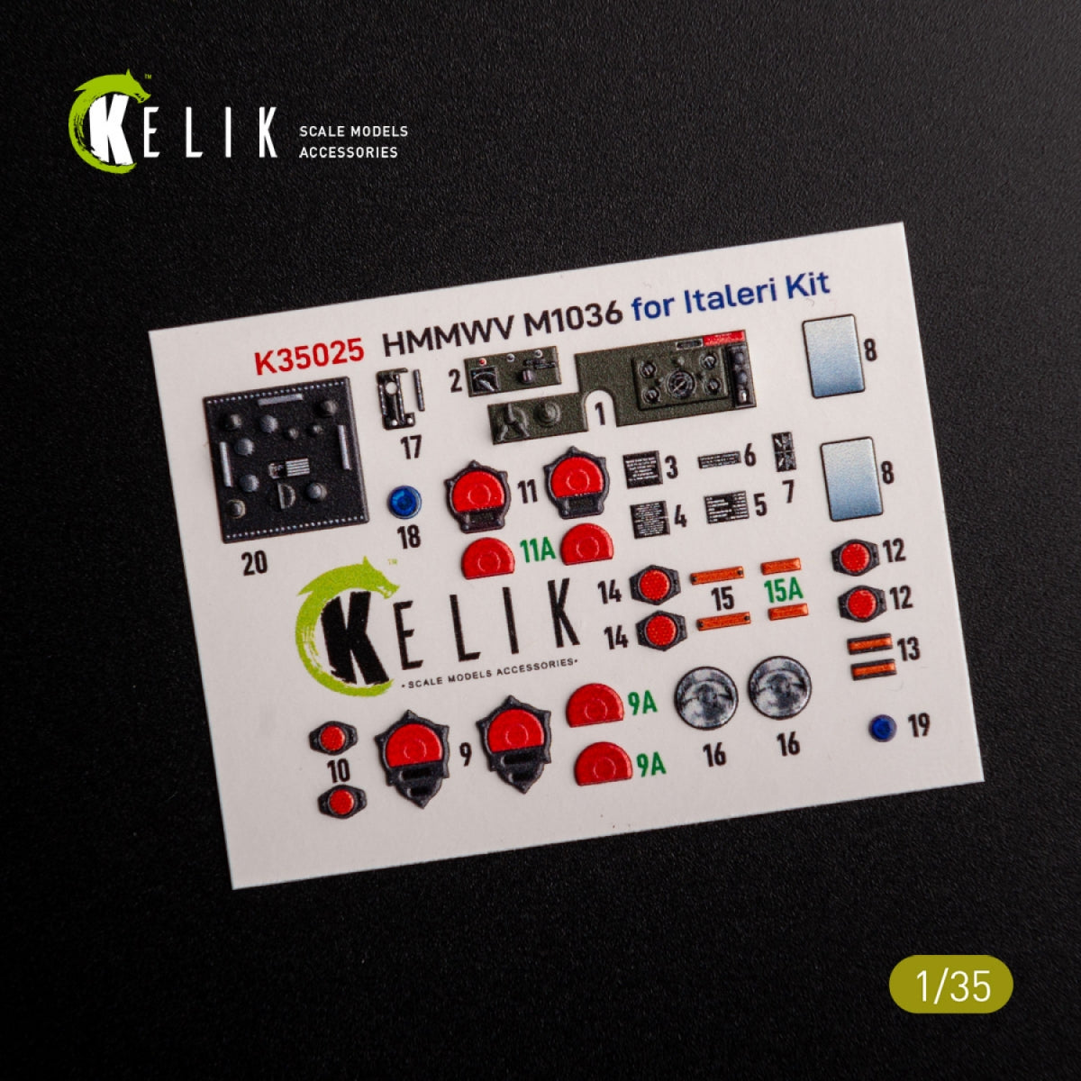 KELIK K35025 HUMVEE HMMWV M1036 with TOW Nato green version Interior 3D Decal for Italeri kit 1/35 – zdjęcie 2