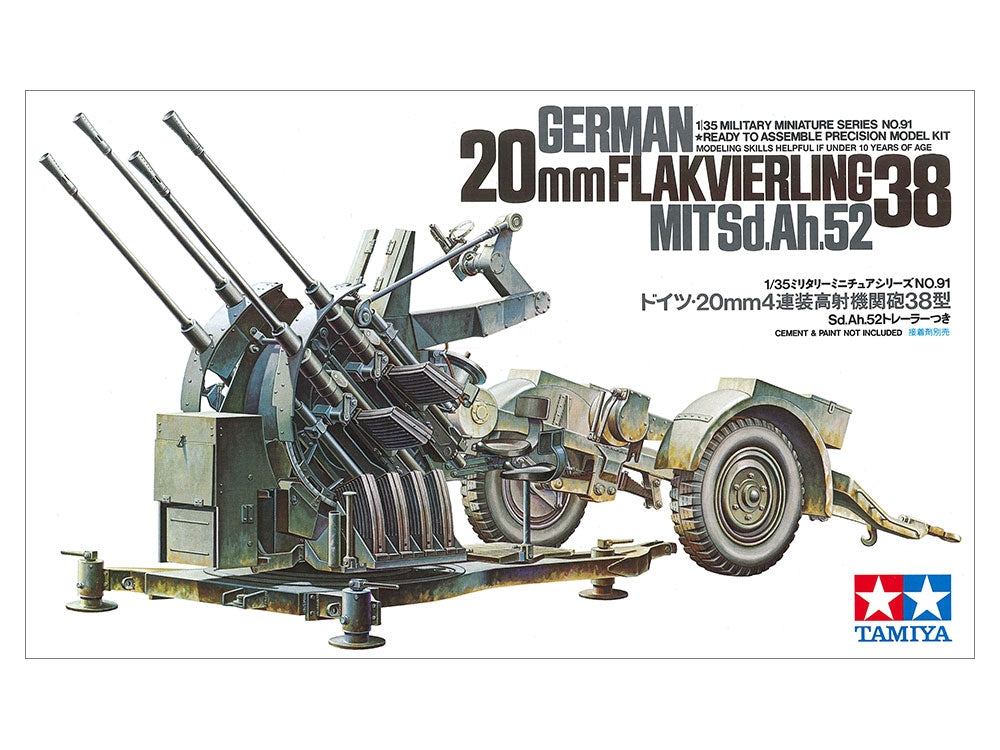 Tamiya 35091 Flakvierling 38 MITSd.Ah.52 de 20 mm (1/35) – immagine 2