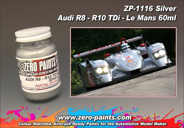 Peinture Zero Paints ZP-1116 Audi R8-R10 TDI Argent Le Mans 60 ml – immagine 3