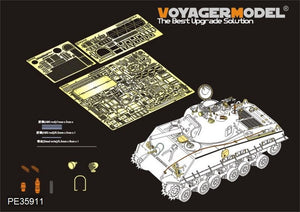 Maquette Voyager PE35911 Fusil américain M4A3 (105 mm) HVSS de base pour DRAGON au 1/35