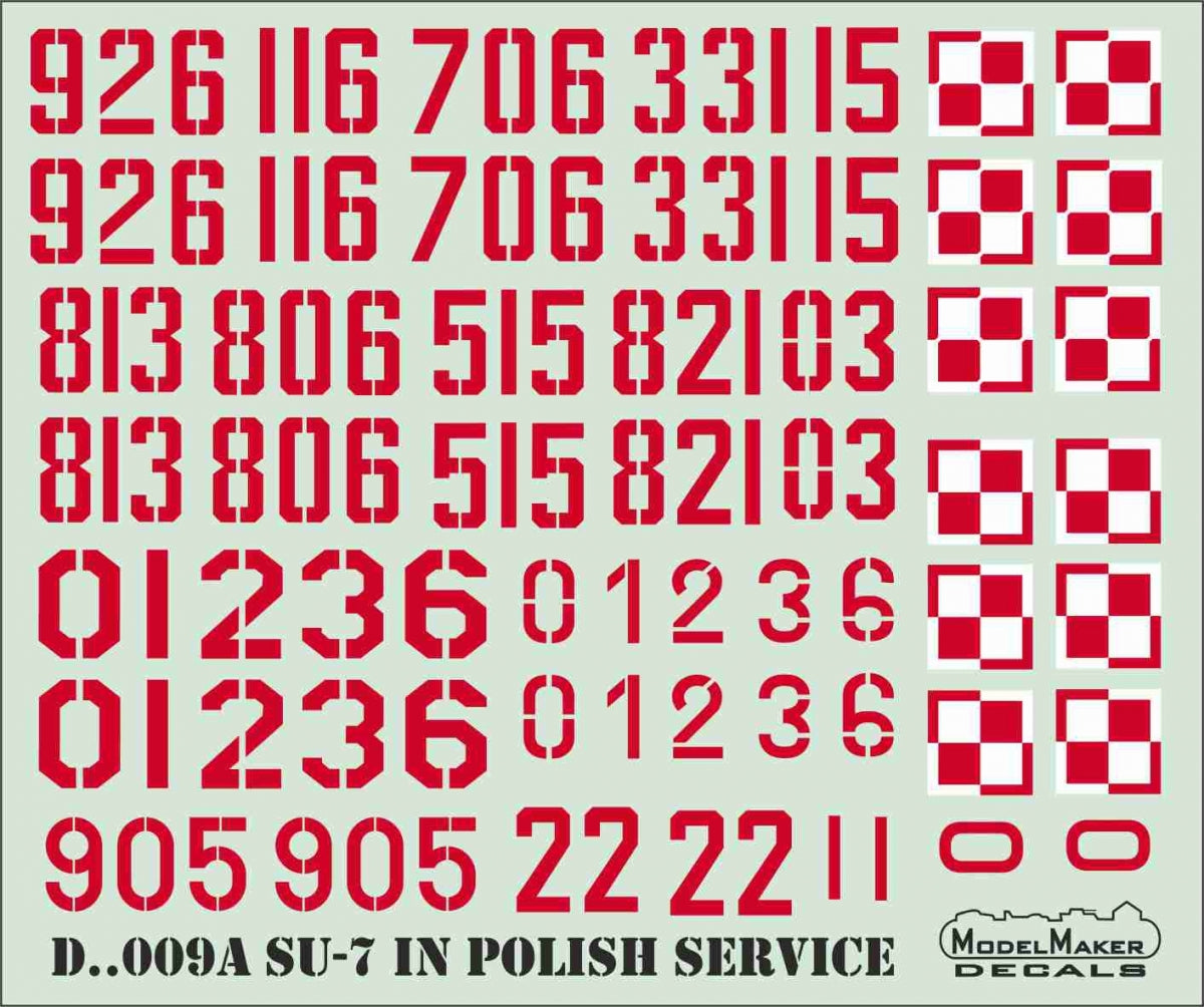 ModelMaker Decals D48009A Su-7 en service polonais 1/48
