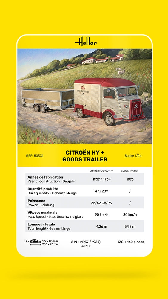 Heller 50331 Citroën HY + Remorque de marchandises 1/24 – immagine 6