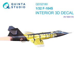 Intérieur coloré imprimé en 3D sur papier décalcomanie Quinta Studio QD32180 F-104S (Italeri) 1/32