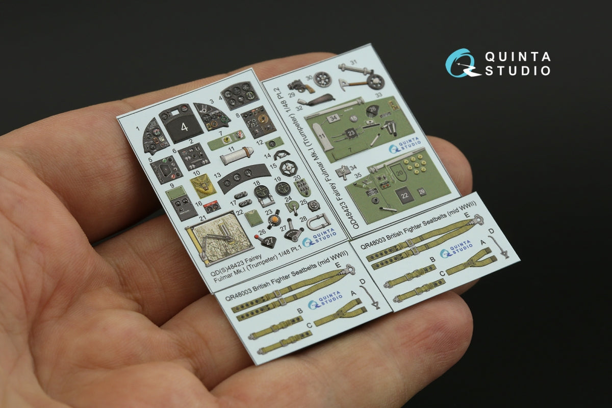 Intérieur imprimé en 3D et coloré sur papier décalcomanie Quinta Studio QD48423 Fairey Fulmar Mk.I (Trumpeter) 1/48 – image 3