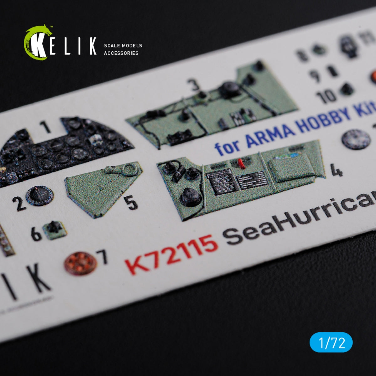 Décalcomanies 3D intérieures KELIK K72115 Sea Hurricane Mk I pour maquette Arma Hobby au 1/72  – immagine 2