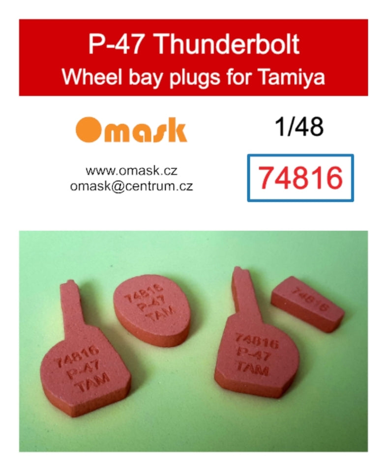 Omask 74816 Bouchons de puits de train d'atterrissage P-47 Thunderbolt (pour Tamiya) 1/48