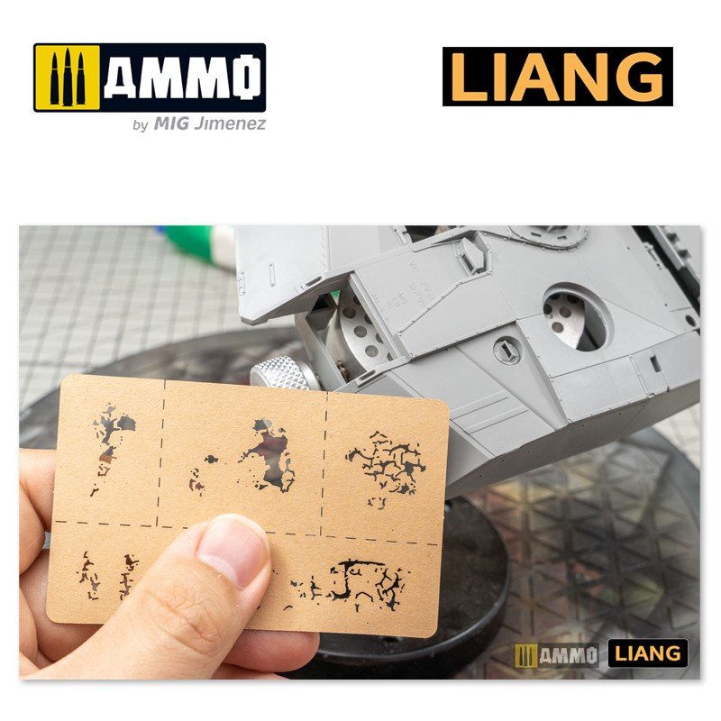 Pochoirs pour aérographe Liang 0008 à effets de craquelures de peinture – image 4