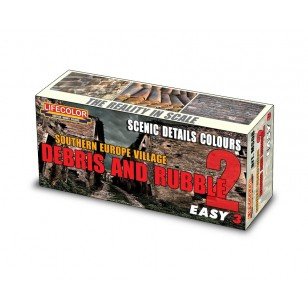 Coffret de peinture acrylique Lifecolor MS08 pour dioramas - Débris et gravats n° 2 (3 x 22 ml)