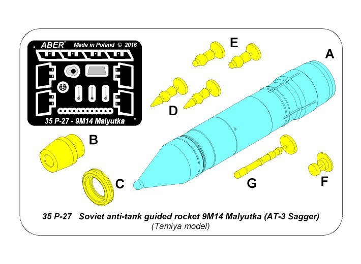 Roquette antichar soviétique guidée Aber 35P-27 9M14 Malyutka (AT-3 Sagger) – Bild 7