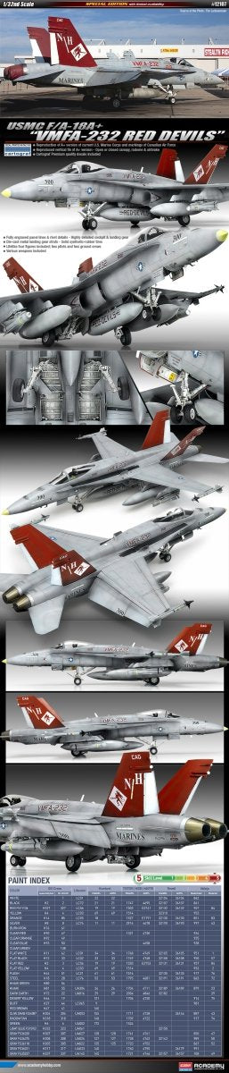 Maquette Academy 12107 USMC F/A-18A+ VMFA-232 RED DEVILS 1/32 – imagen 3