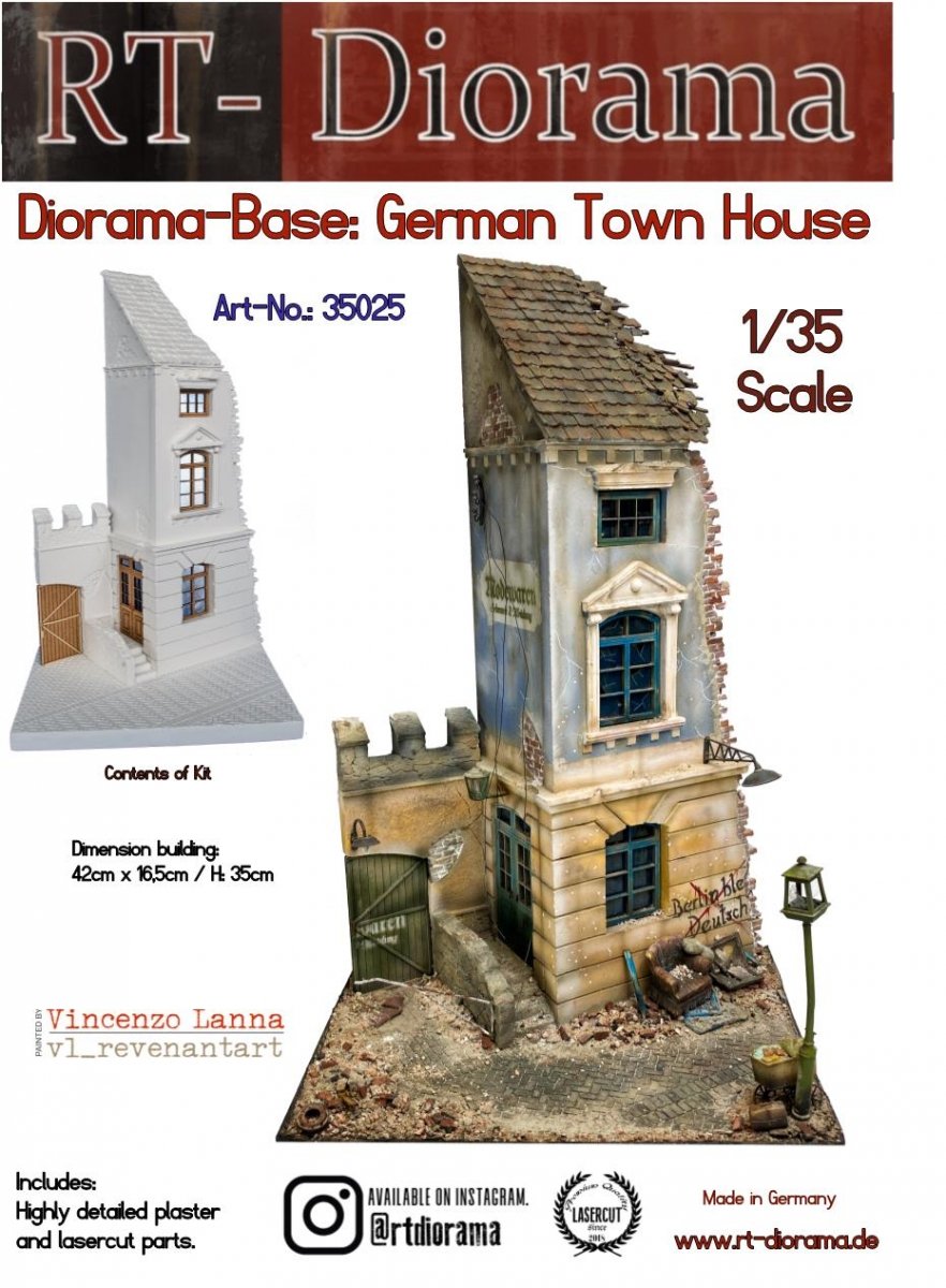 RT-Diorama 35025 Socle de diorama : Maison de ville allemande 1/35