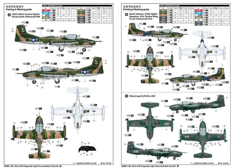 Trumpeter 02889 US A-37B Dragonfly Light Ground-Attack Aircraft 1/48 – zdjęcie 3