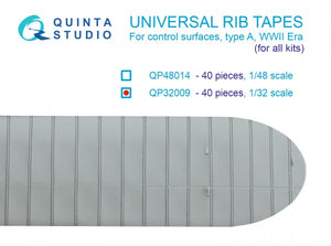 Quinta Studio QP32009 Bandes de côtes universelles, type A. Époque Seconde Guerre mondiale (Tous les kits) 1/32