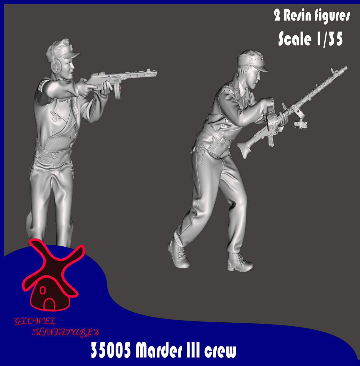 Glowel Miniatures 35005 Équipage du Marder III 1/35