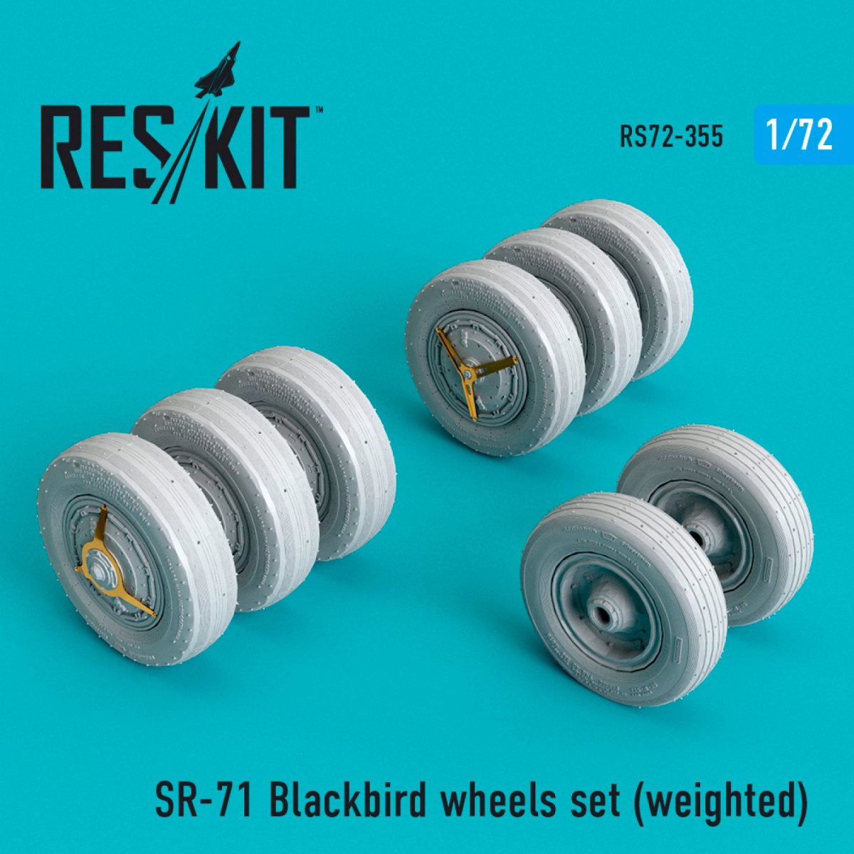 RESKIT RS72-0355 SR-71 &amp;quot;BLACKBIRD&amp;quot; WHEELS SET (WEIGHTED) 1/72