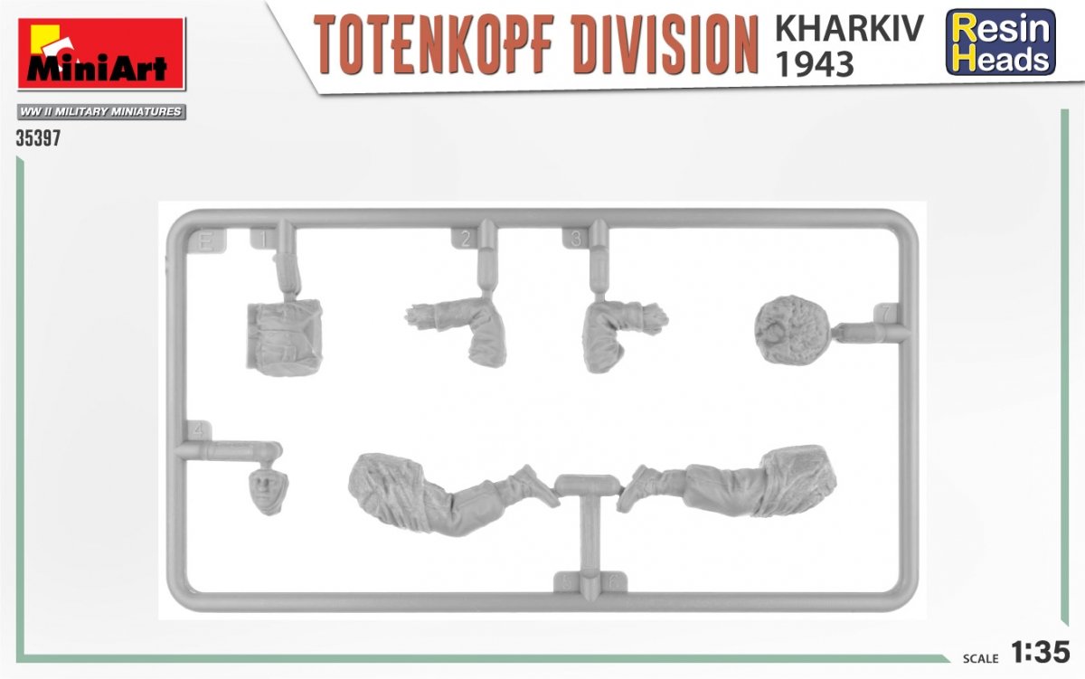 MiniArt 35397 DIVISION TOTENKOPF. KHARKOV 1943. TÊTES EN RÉSINE 1/35 – immagine 3