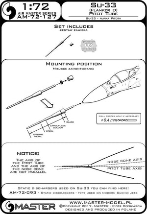 Tube Pitot Master AM-72-127 Su-33 (Flanker D) (1/72) – Bild 4