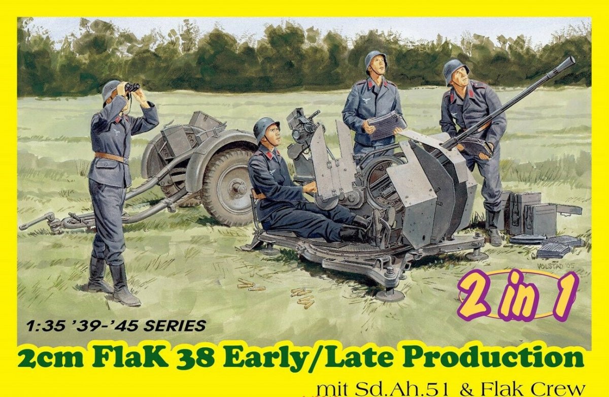 Dragon 6942 2cm FlaK 38 Production début/fin avec Sd.Ah.51 et équipage (2 en 1) 1/35