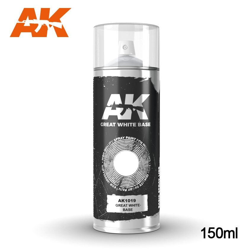 AK Interactive AK1019 SPRAY DE BASE GREAT WHITE 150 ml