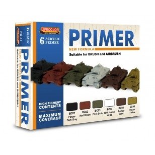Coffret acrylique Lifecolor PS01 avec 6 apprêts colorés