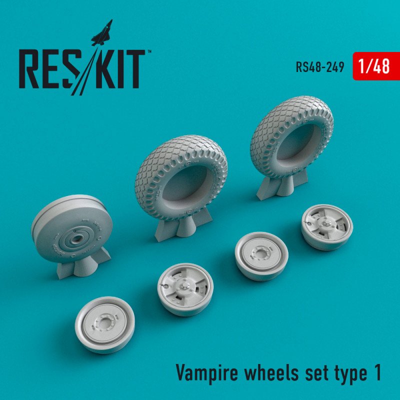 RESKIT RS48-0249 Jeu de roues Vampire type 1 1/48