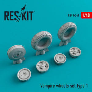 RESKIT RS48-0249 Jeu de roues Vampire type 1 1/48
