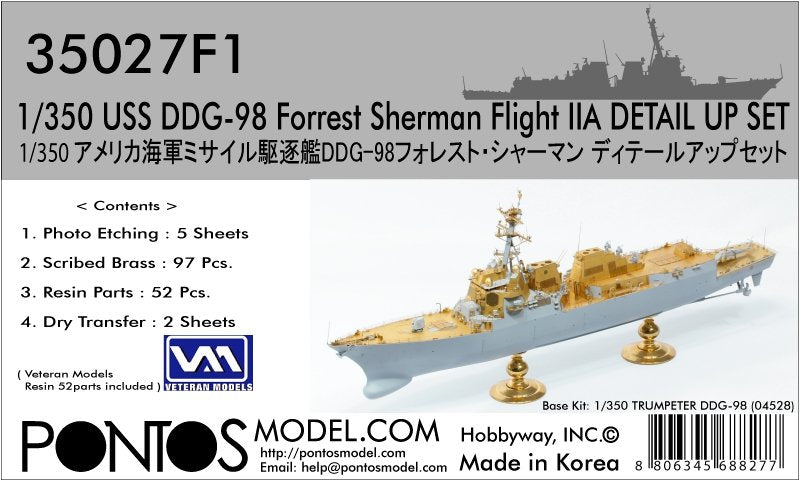 Pontos 35027F1 USS DDG-98 Forrest Sherman Flight IIa Kit de détails au 1/350