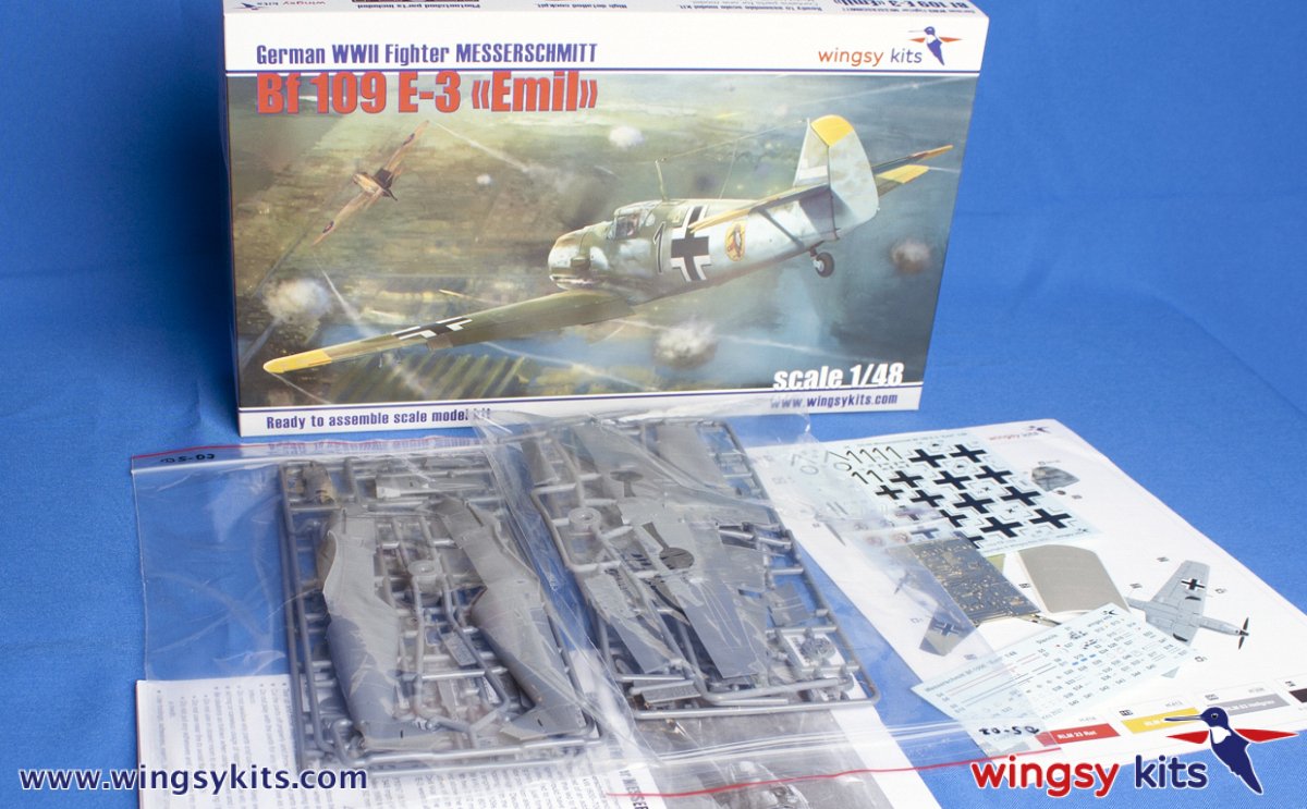 Maquette Wingsy D5-08 Chasseur allemand de la Seconde Guerre mondiale MESSERSCHMITT Bf 109 E-3 1/48 – Bild 2