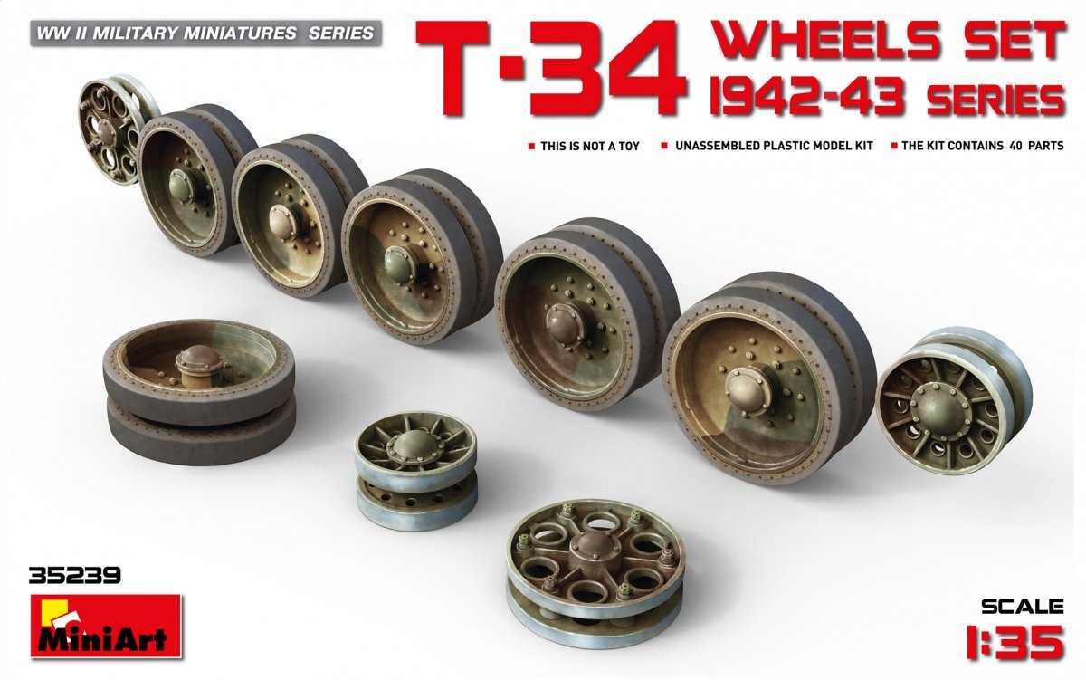MiniArt 35239 Jeu de roues T-34. Série 1942-43