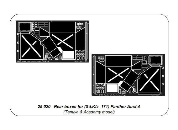Aber 25020 Boîtes arrière pour (Sd.Kfz. 171) Panther Ausf.A (1/25) – immagine 12