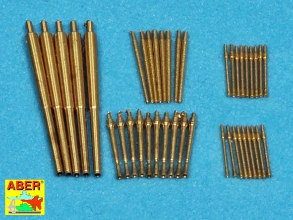 Aber 350L-55 Set of Barrels for Narvic classe destroyers type 1936B: 127mm x 5; 37mm (C/30) x 8; 37mm(M42) x 10; 20mm x 18 1/350