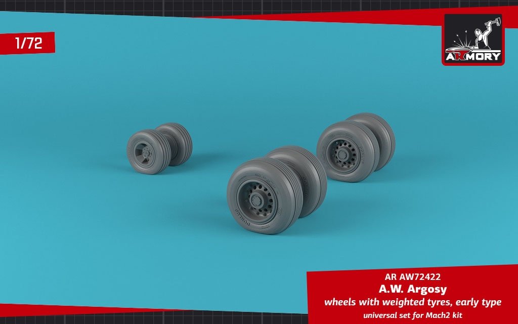 Armory Models AW72422 Roues AW Argosy avec pneus lestés, version initiale 1/72 – image 3