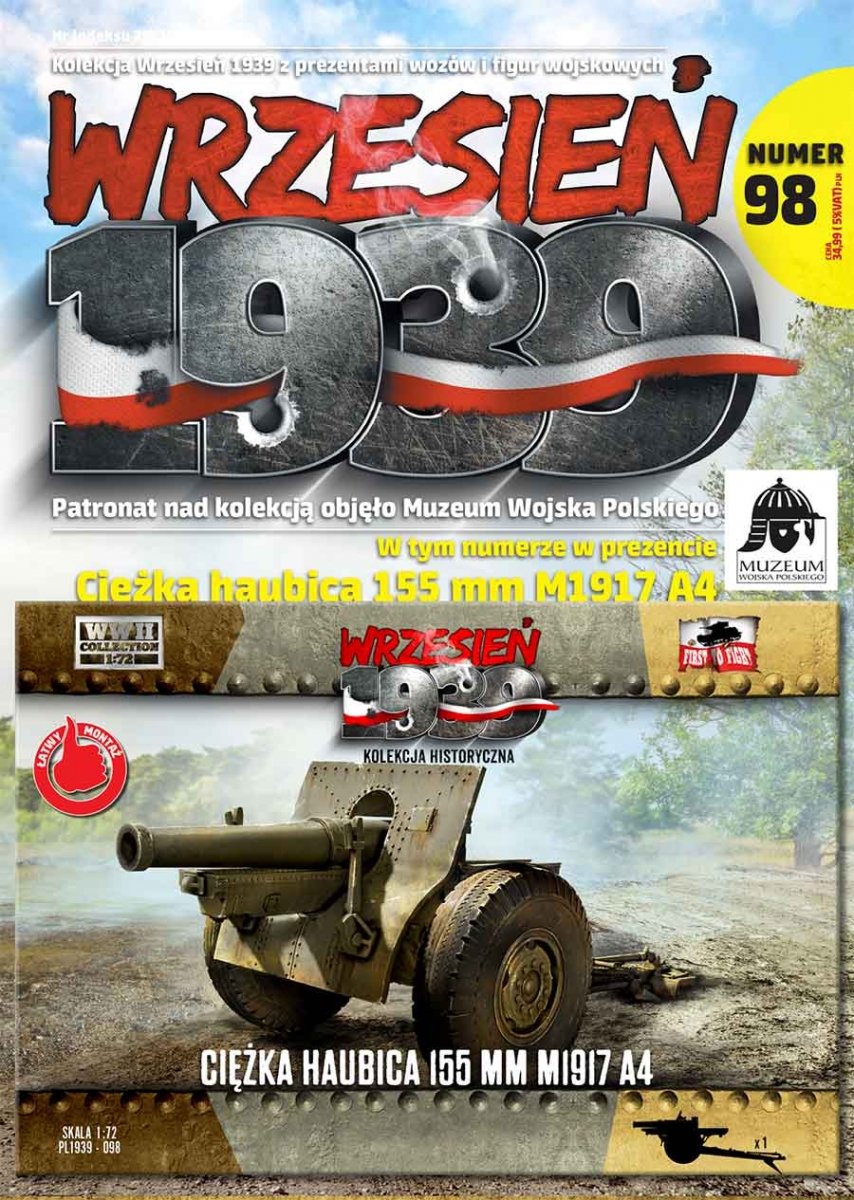 Premier à combattre PL098 Obusier lourd 155 mm M1917 A4 1/72 