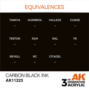 AK Interactive AK11223 NOIR CARBONE – ENCRE 17 ml – immagine 3