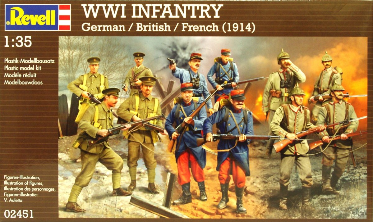 Revell 02451 Revell 02451 INFANTERIE DE LA PREMIÈRE GUERRE MONDIALE Allemande/Britannique/Française (1914) 1/35