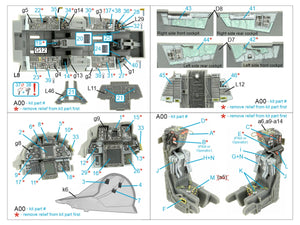 Intérieur imprimé en 3D et coloré pour le F-14B de Quinta Studio QD48404 (GWH) à l&amp;#39;échelle 1/48 – image 2