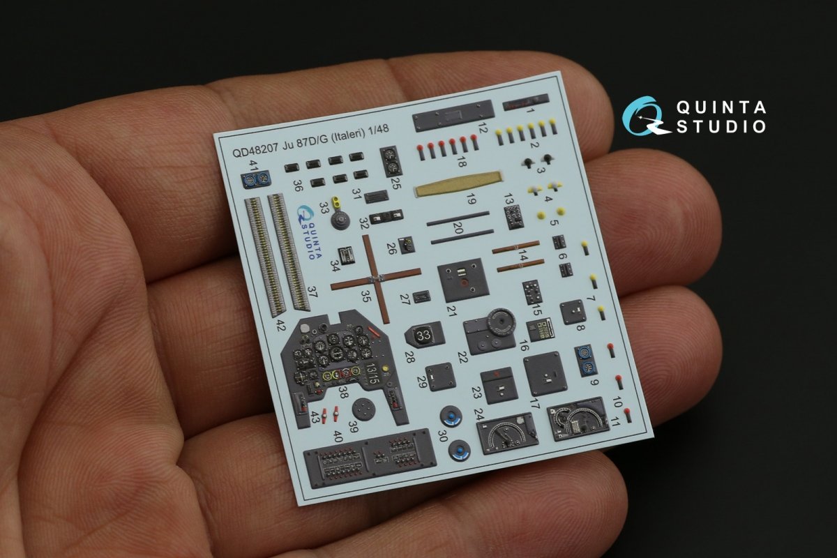 Intérieur imprimé en 3D et coloré sur papier décalcomanie Quinta Studio QD48207 Ju 87D/G (Italeri) 1/48 – Bild 9