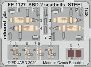 Eduard FE1127 SBD-2 seatbelts STEEL ACADEMY 1/48